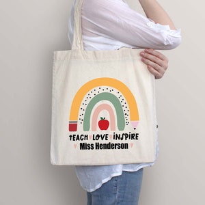 Personalised Teacher bag, Personalised Teacher gift, Custom Teacher Tote Bag, Any Name, Tote Bag, Teacher Gift Book Bag Personalized,