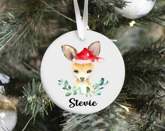 Kangaroo Christmas Decoration, Australiana Christmas, Australian Christmas, Ceramic Christmas Ornament, Personalised Christmas ornament,