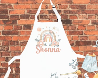 Personalised Apron, Rainbow Apron, Personalized Rainbow Apron, Personalized Children Apron, Birthday Gift, Apron Custom, Aprons For Kids,