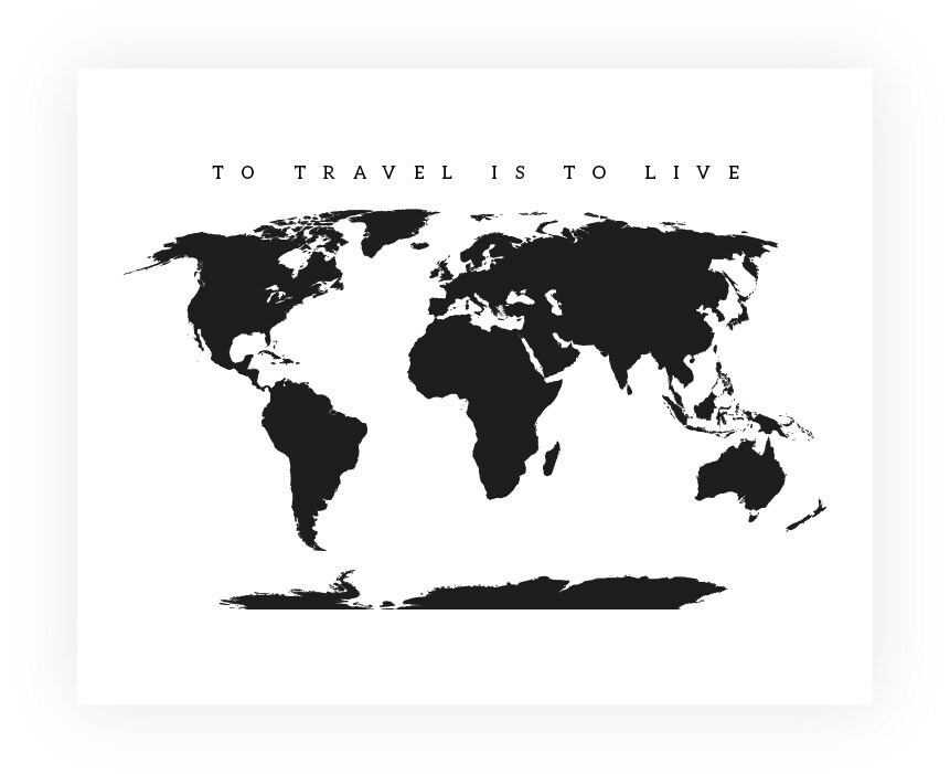 World Map Printable Wall Art. World Map Print. World Map Etsy