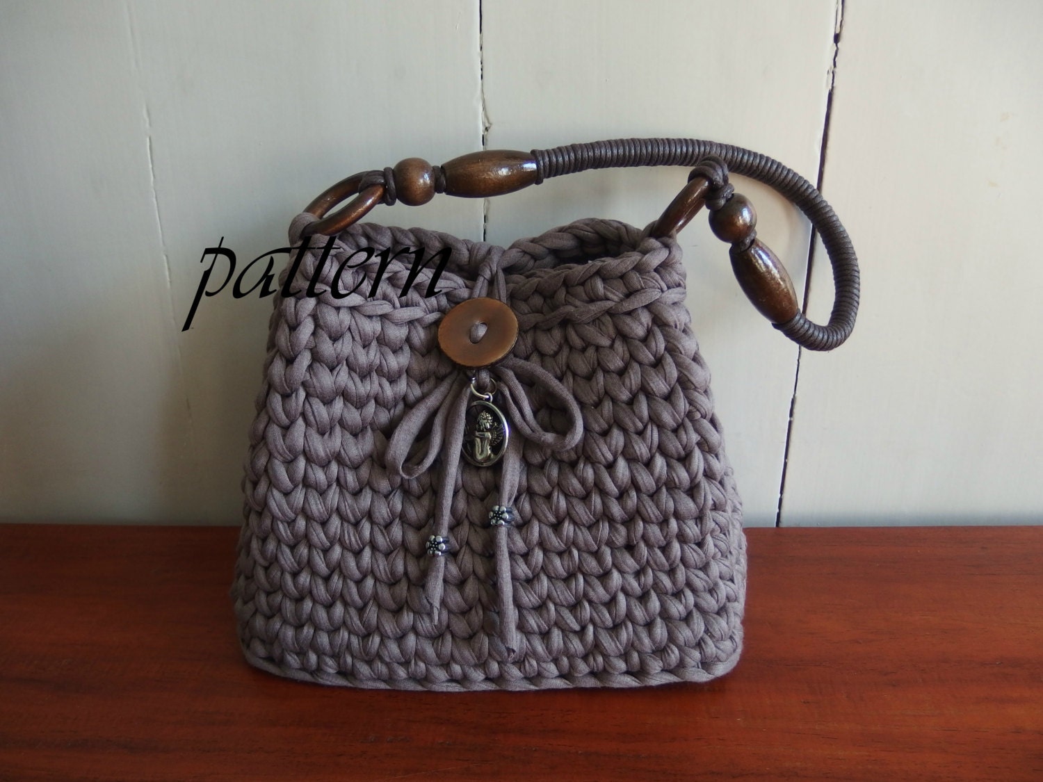 Digital crochet pattern tshirt yarn bag/download crochet bag Etsy