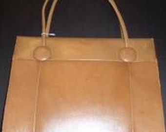 Taupe Leather Vintage Handbag