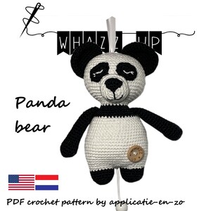 Crochet pattern Plush | Amigurumi Toy | Musicbox | Panda Bear (PDF) US/ Dutch | Crochet Pattern Music Box | Cuddly toy Panda Bear