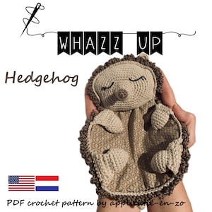 Schema all'uncinetto Lovey | Coperta di sicurezza | Giocattolo da coccolare consolatore Amigurumi | Riccio (PDF) USA/olandese| Schema all'uncinetto Panno coccolone Riccio