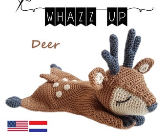 Crochet pattern Lovey | Security Blanket | Amigurumi Comforter Cuddle Toy | Deer (PDF) US/ Dutch| Crochet pattern Cuddle Cloth Deer