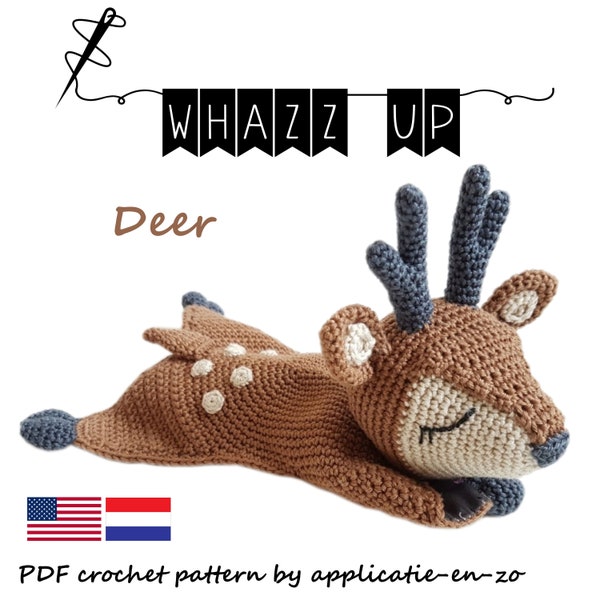 Crochet pattern Lovey | Security Blanket | Amigurumi Comforter Cuddle Toy | Deer (PDF) US/ Dutch| Crochet pattern Cuddle Cloth Deer