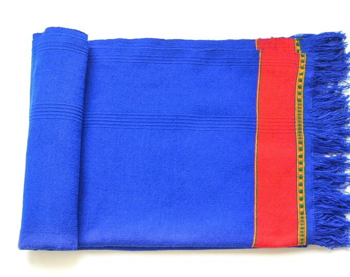 Royal Blue Throw / Sofa Cover / Handmade Throw / Organic Etsy UK