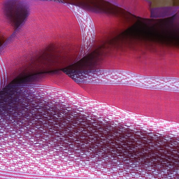 Hand-made in Ethiopia: The Azeb Scarf in Two-tone Pink