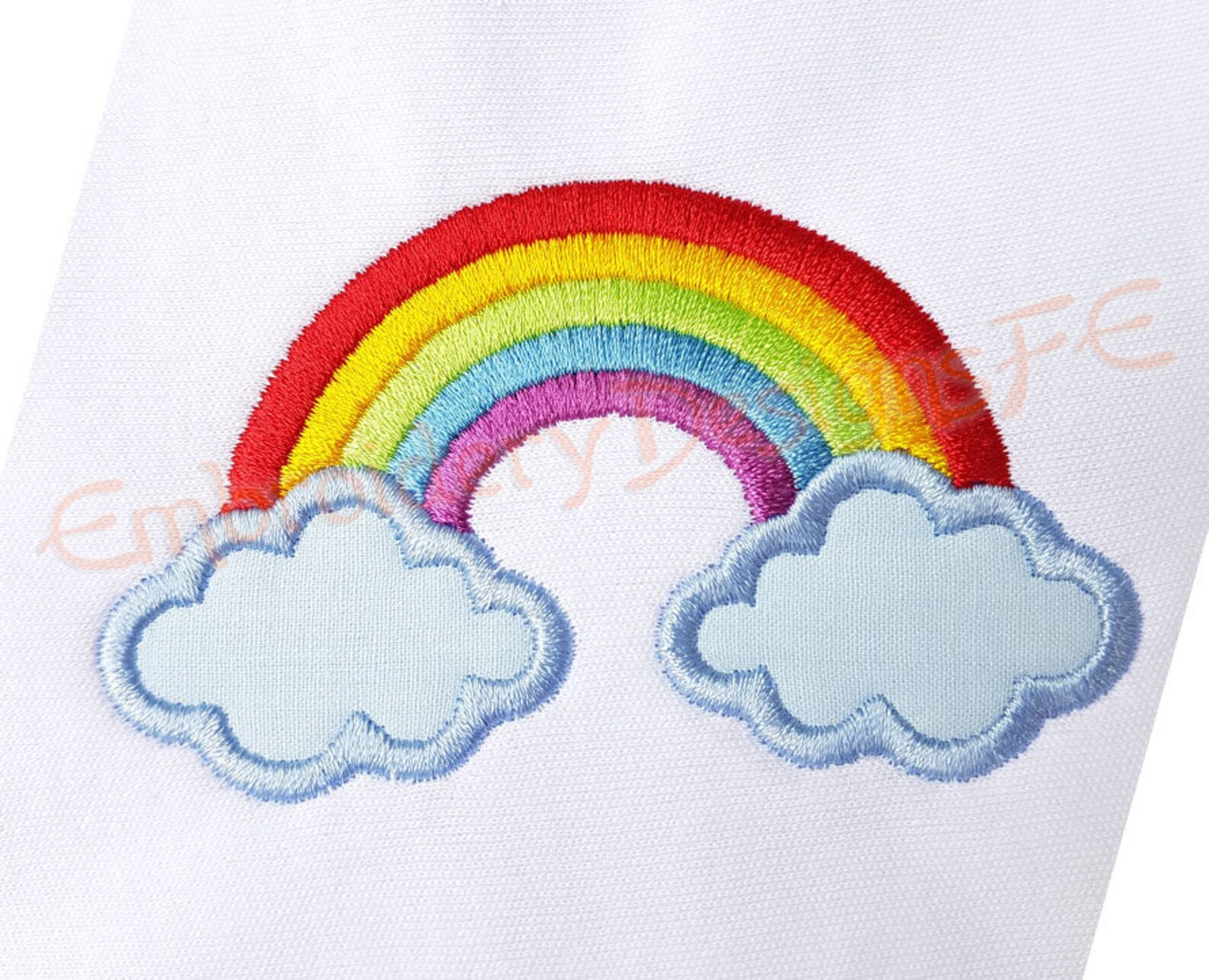 Rainbow Applique Design 4 sizes Machine Embroidery Design Etsy