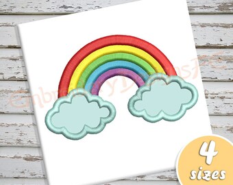 Rainbow Applique Design - 4 sizes - Machine Embroidery Design File