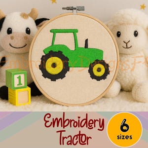 Tractor Embroidery Design - 6 Sizes - Filled Stitch Machine Embroidery Design File
