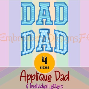 Diseño de aplique para papá: archivo de diseño para bordar a máquina (4 tamaños)