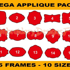 SALE !!! Frame Applique Design - Set of 15 Frames - Machine Embroidery Design File