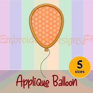 Balloon Applique Embroidery Design | Machine Embroidery File | Instant Download | Fun Balloon Patterns for DIY Crafts & Kids Projects