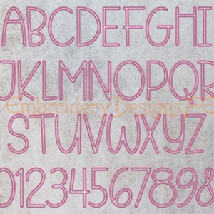 Satin Outline Embroidery Alphabet, Tall Letters Outline Satin Embroidery Design - 4 sizes