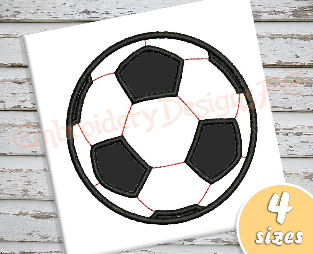 Soccer Ball Applique Design 4 Sizes Machine Embroidery Etsy