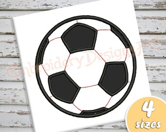 Soccer Ball Applique Design - 4 sizes - Machine Embroidery Design File