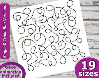Loop Quilt Block Embroidery Design | 19 Sizes | Run & Triple Stitch | Continuous Quilt Blocks | Digital Download