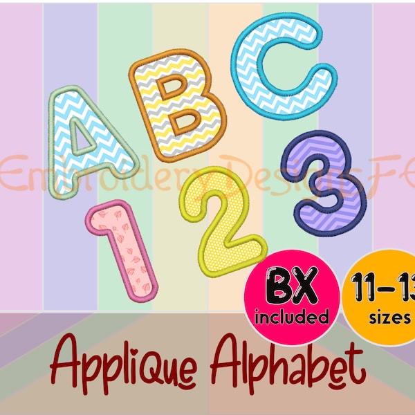 Applique All Letters & All Numbers Machine Applique Design Files