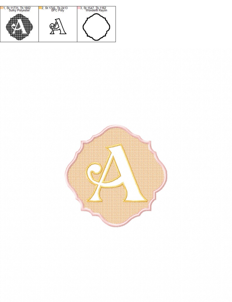May include: A white letter A with a gold outline, in a decorative pink and beige frame. The letter is in a cursive font.
