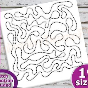 Stipple Quilt Block Embroidery Design - 19 Sizes - Run & Triple Stitch Versions - Quilting Embroidery Designs