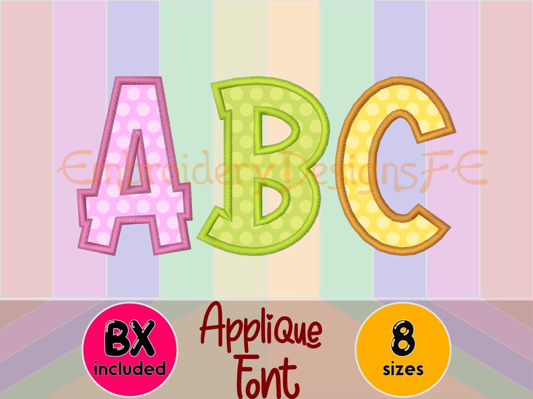 Applique Alphabet, Applique Font, Embroidery Font, Embroidery Alphabet ...