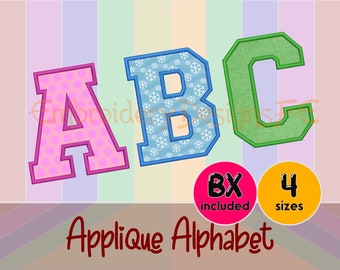 Applique Design alphabet - 4 tailles - fichier de motif de broderie machine