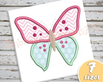 Butterfly Applique Design - 7 sizes - Machine Embroidery Design File