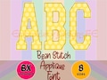 Bean Stitch Narrow Sport Applique Alphabet, Narrow Applique Letters & Numbers, Varsity Applique Font, College Embroidery Font