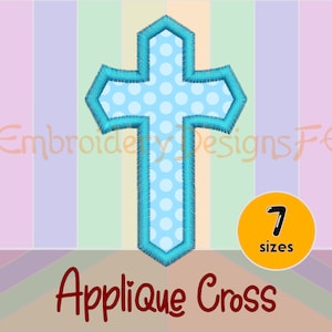 Cross Applique Design - 7 sizes - Machine Embroidery Design File