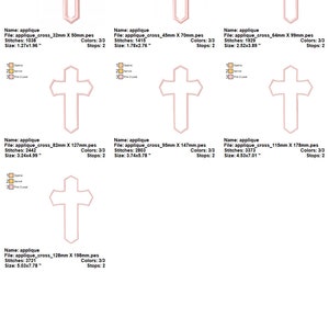 Cross Applique Design | 7 Sizes | Machine Embroidery File | Satin ...