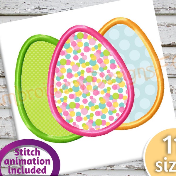 Easter Egg Applique - 11 Sizes - Machine Embroidery Design File