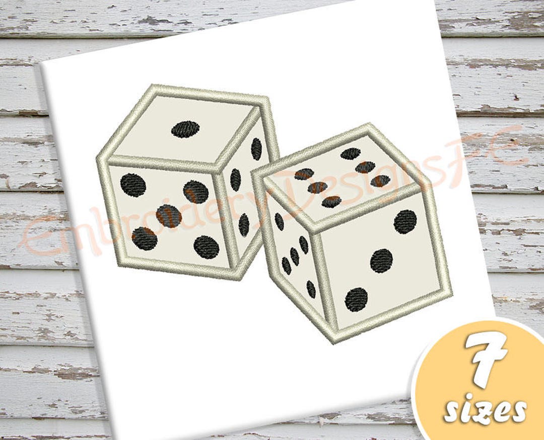 Dice Applique Design 7 Sizes Machine Embroidery Design File Etsy