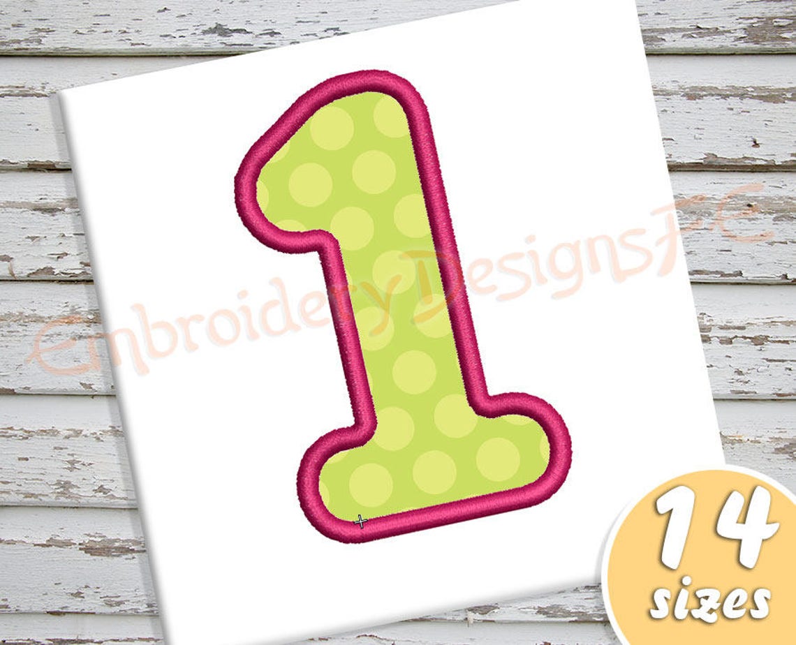 Number 1 Applique Design 14 Sizes No Sharp Corners - Etsy