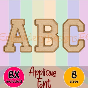 Varsity Alphabet Applique Design - Machine Embroidery Design File - 8 sizes