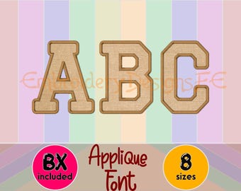 Varsity Alphabet Applique Design - Machine Embroidery Design File - 8 sizes
