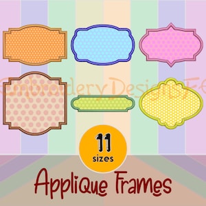 Frame Applique Design - Set of 6 Frames - Machine Embroidery Design File