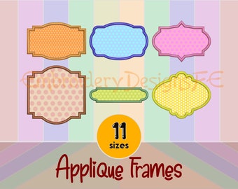 Frame Applique Design - Set of 6 Frames - Machine Embroidery Design File