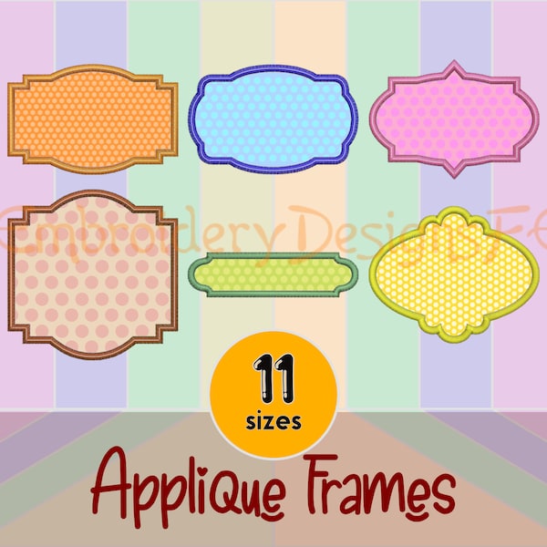 Frame Applique Design - Set of 6 Frames - Machine Embroidery Design File