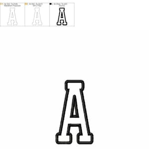 K&ouml;nnte beinhalten: Ein schwarzer und wei&szlig;er Buchstabe A mit einem dicken schwarzen Umriss. Der Buchstabe ist in einer fetten, blockartigen Schriftart.