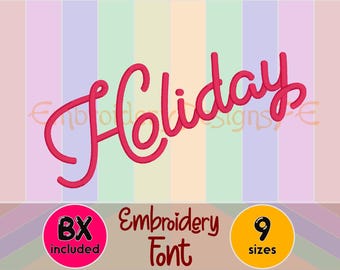 Satin Embroidery Font | Machine Embroidery File | 9 Sizes | BX Alphabet Letters | Instant Download
