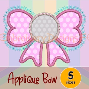 Bow Applique Design - 5 Sizes - Machine Embroidery Design File