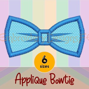 Bowtie Applique Design - 6 sizes - Machine Embroidery Design File