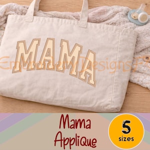Mama Applique Design | Normal & Arc Letters | Separate Letters Version | Machine Embroidery | Instant Download