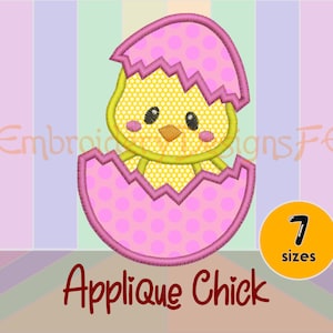 Applique Design poussin - 7 tailles - fichier de motif de broderie machine