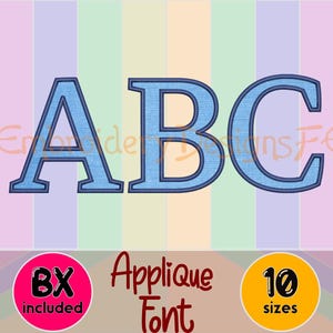 Block Embroidery Applique Font - Machine Embroidery Design File - 10 Sizes