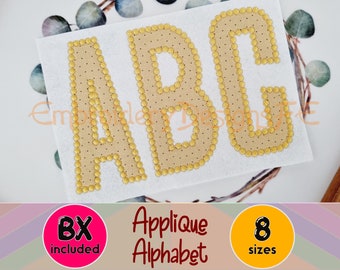 Narrow Applique Alphabet, Tall Applique Letter, Applique Font, Candlewicking Edge Embroidery Alphabet, Machine Applique