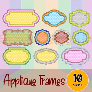 Frame Applique Design - Set of 10 Frames - Machine Embroidery Design File