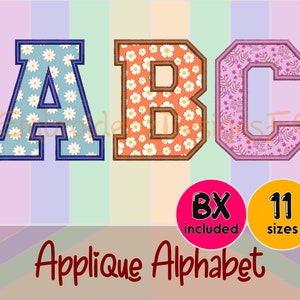 Alphabet Applique Design - Machine Embroidery Design File - 11 sizes