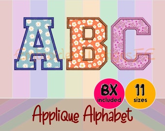 Alphabet Applique Design - Machine Embroidery Design File - 11 sizes